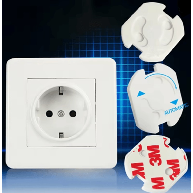 EU Baby Safety Outlet Covers 10 Pack Childproof Electrical Socket Protectors 0