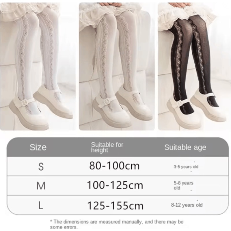 Princess Lace Mesh Pantyhose For Girls Soft Stretch Kids Fashion Tights 1