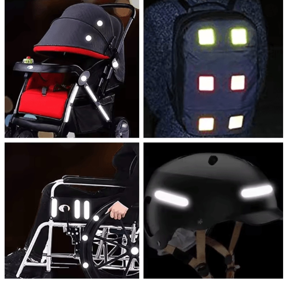 Reflective Stroller Safety Stickers 10PCS Baby Stroller Reflective Patches For Night Visibility 0