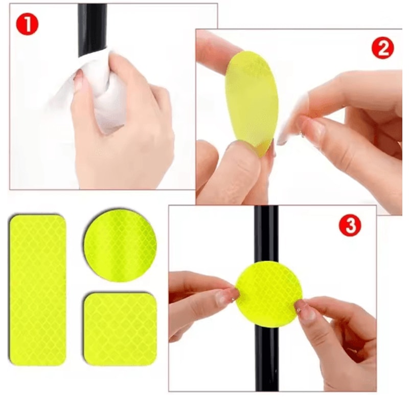 Reflective Stroller Safety Stickers 10PCS Baby Stroller Reflective Patches For Night Visibility 2