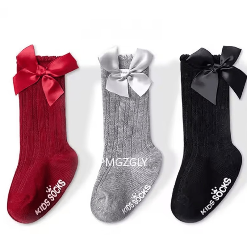 Royal Bow Knee High Fishnet Socks For Girls 5