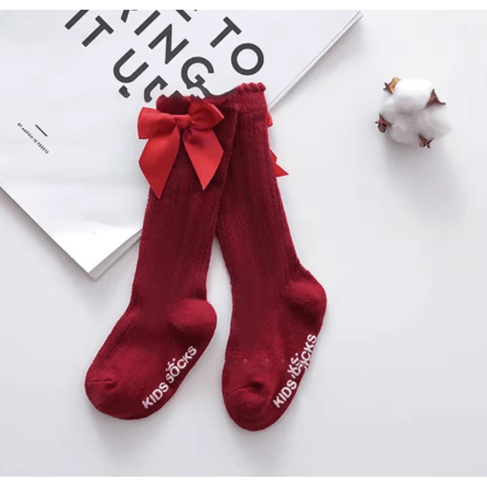 Royal Bow Knee High Fishnet Socks For Girls 7