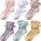 Sweet Lace Ruffle Baby Girls Socks Cotton Crew Dress Style 0