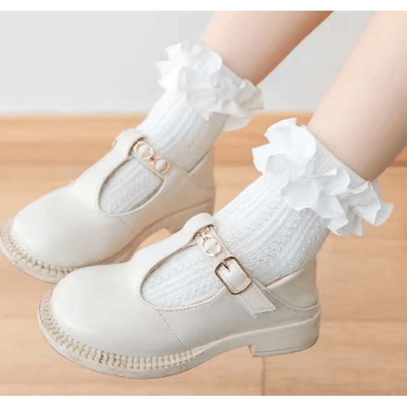 Sweet Lace Ruffle Baby Girls Socks Cotton Crew Dress Style 5