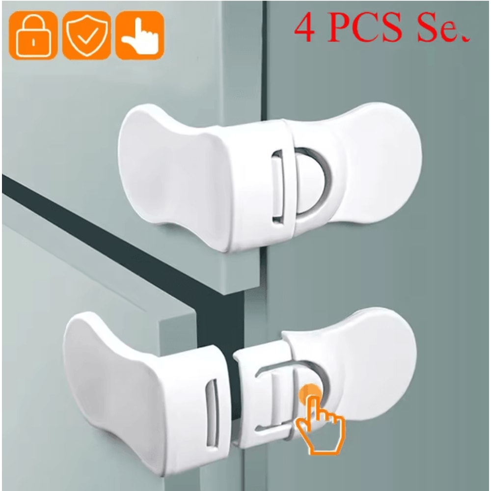 Baby Safety Cabinet Locks Multi Purpose Drawer And Refrigerator Locks 4 Or 5 Pack 0