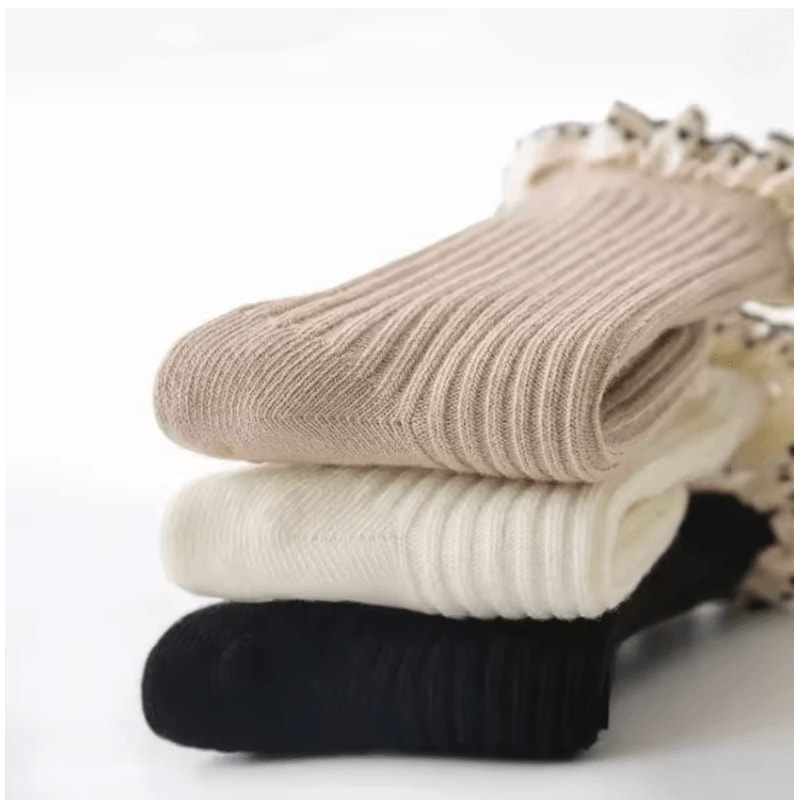 Girls Ruffle Calf Socks Non Slip Princess Heart Floor Socks 1