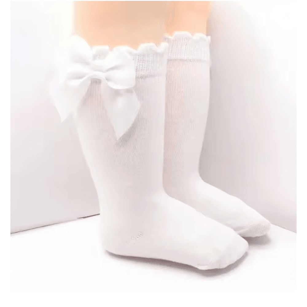 Baby Girls Knee High Bow Socks Sweet Long Tube Leg Warmer Socks 0 To 6T 0
