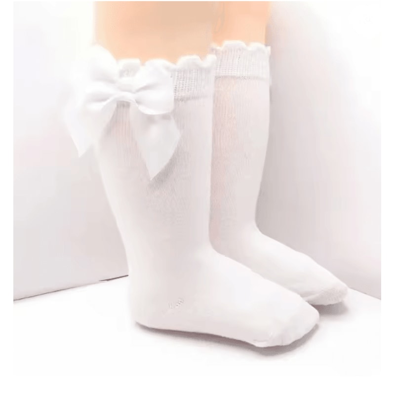 Baby Girls Knee High Bow Socks Sweet Long Tube Leg Warmer Socks 0 To 6T 0