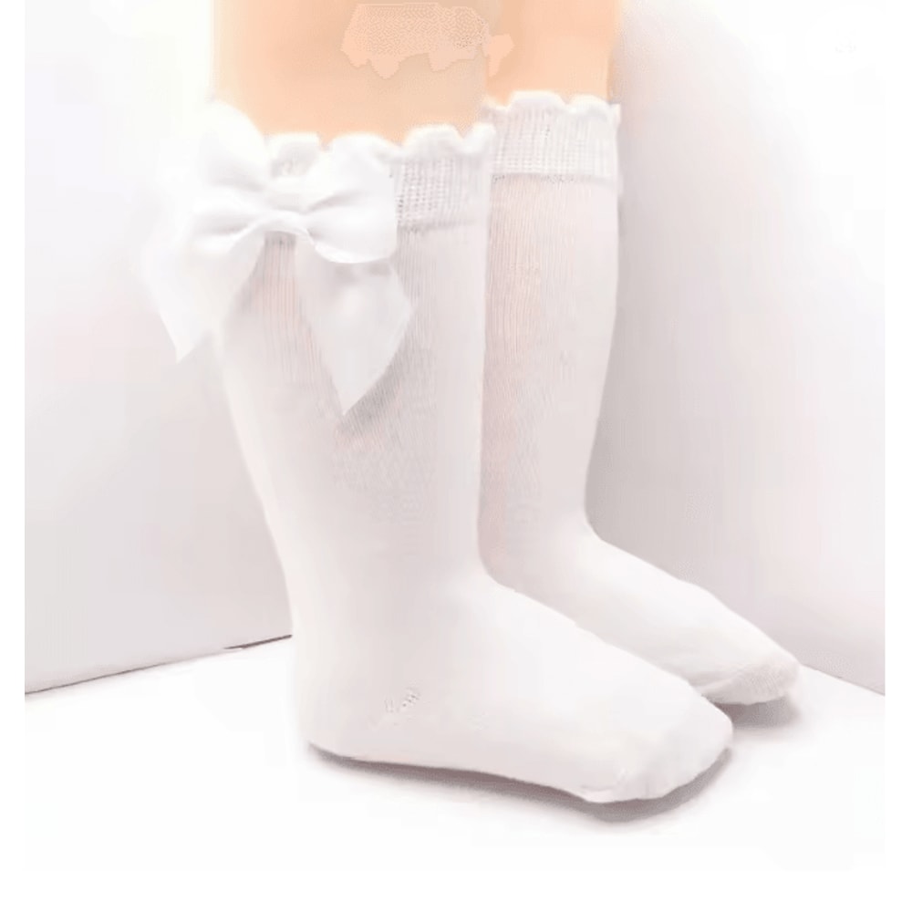 Baby Girls Knee High Bow Socks Sweet Long Tube Leg Warmer Socks 0 To 6T 3