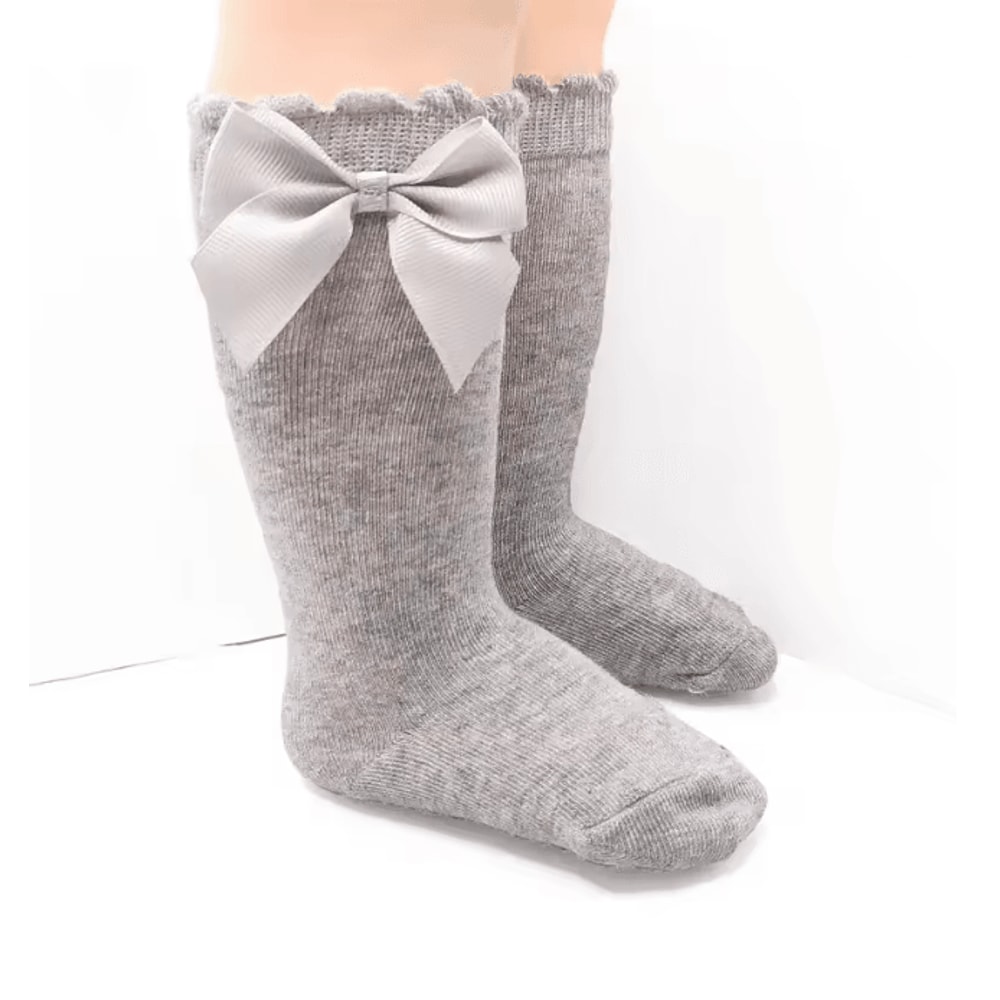 Baby Girls Knee High Bow Socks Sweet Long Tube Leg Warmer Socks 0 To 6T 5