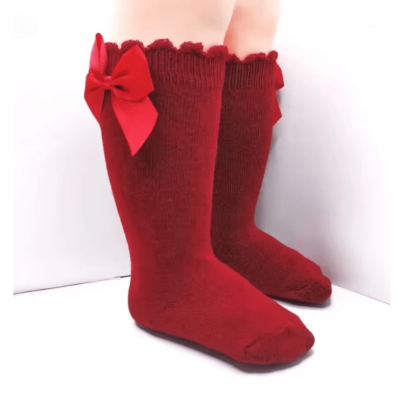 Baby Girls Knee High Bow Socks Sweet Long Tube Leg Warmer Socks 0 To 6T 6