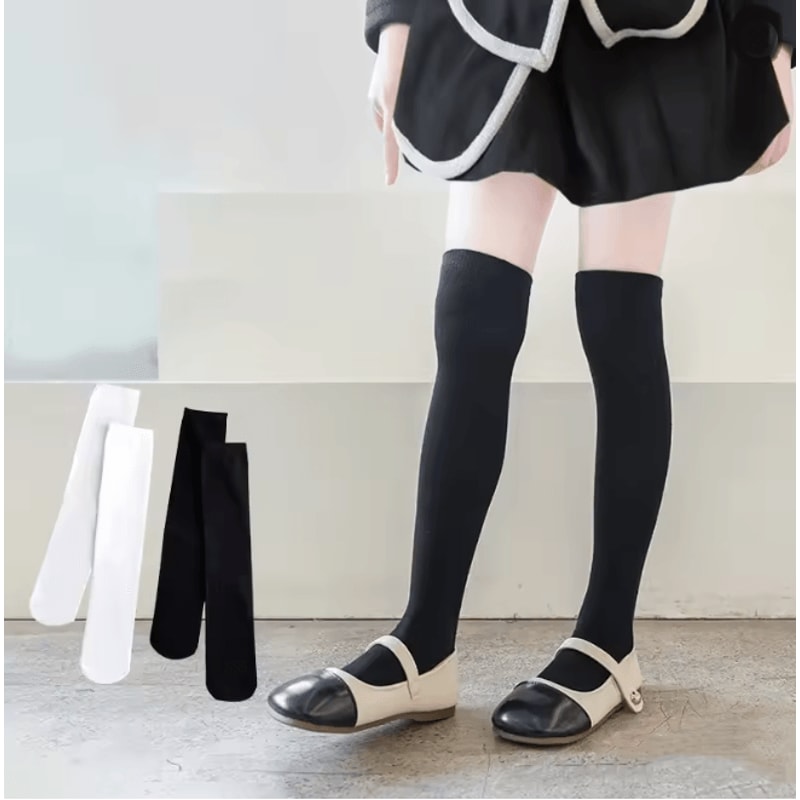 Girls Over Knee Socks Soft Long Student Stockings For Kids 1 To 12 Years 0
