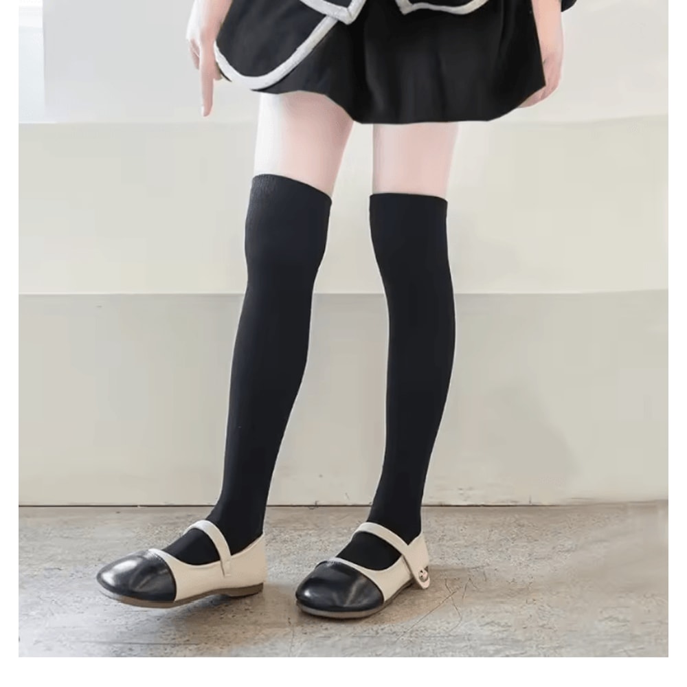 Girls Over Knee Socks Soft Long Student Stockings For Kids 1 To 12 Years 4