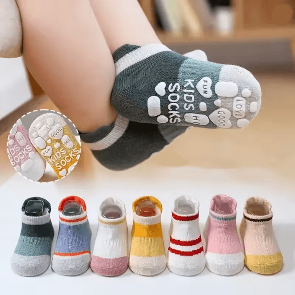 Baby Anti Slip Cotton Socks 5 Pair Non Slip Floor Socks For Newborn To 5 Years 0