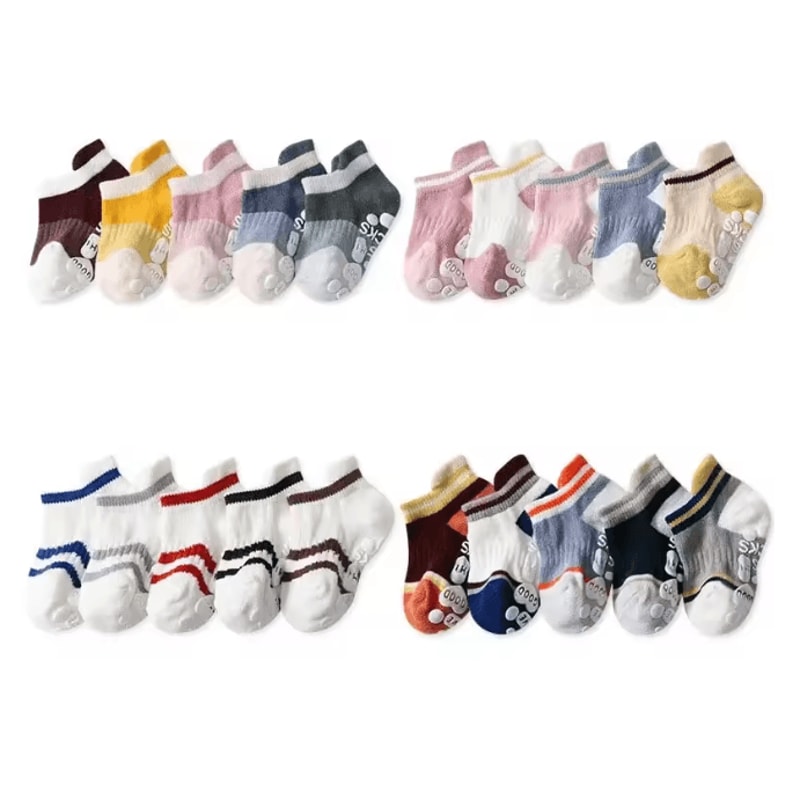 Baby Anti Slip Cotton Socks 5 Pair Non Slip Floor Socks For Newborn To 5 Years 1
