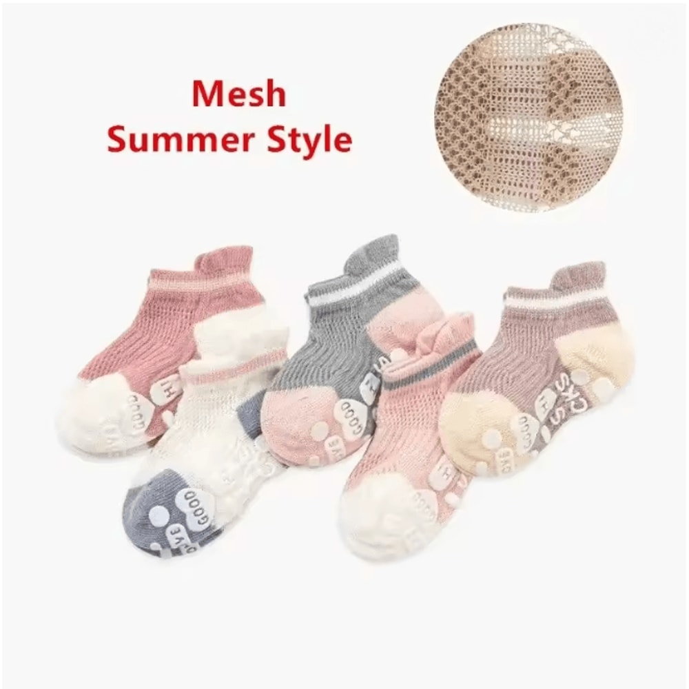 Baby Anti Slip Cotton Socks 5 Pair Non Slip Floor Socks For Newborn To 5 Years 2