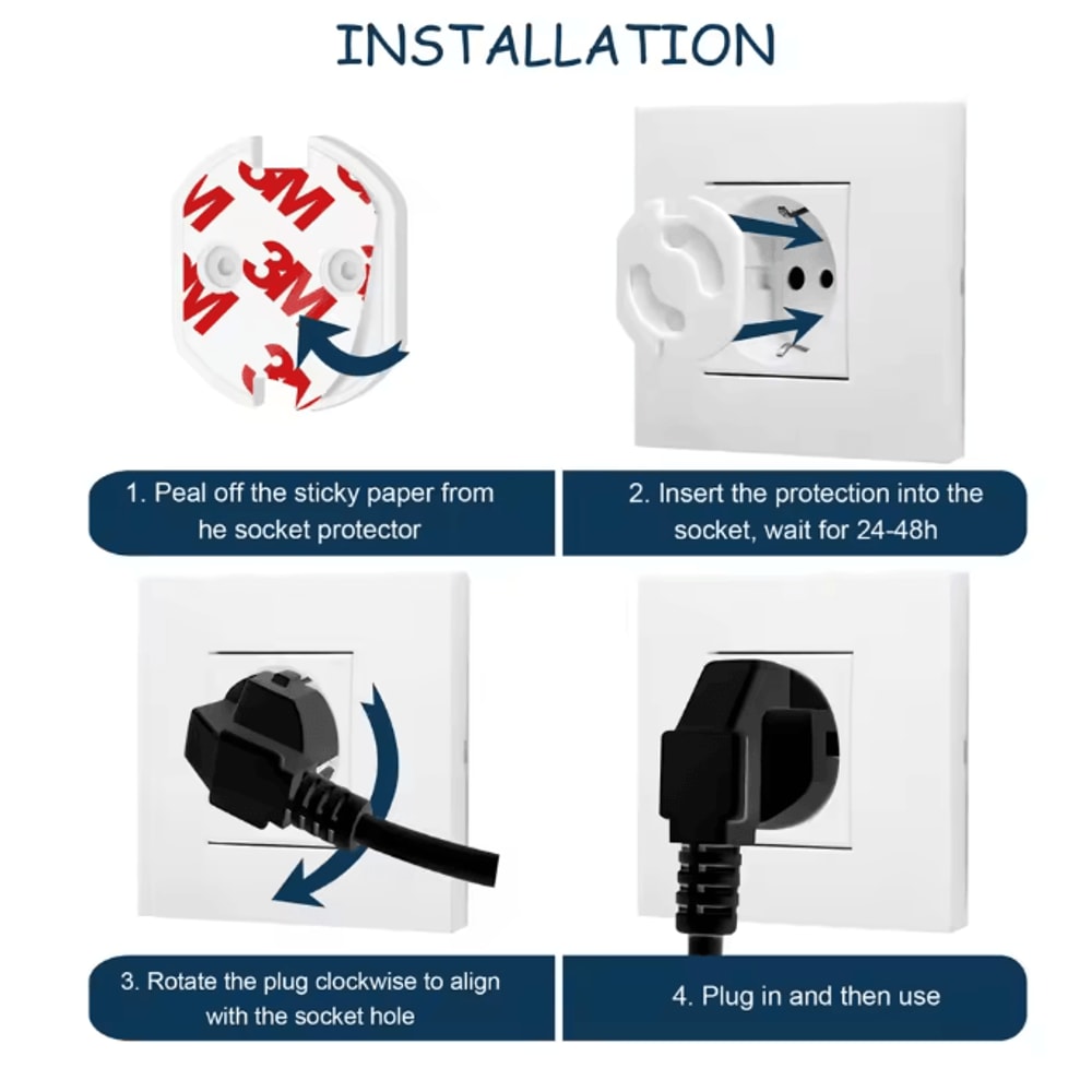 Baby Safety Outlet Covers Electric Socket Plug Protectors 5 Pack 3