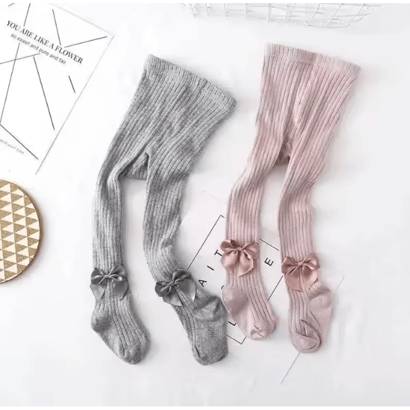 Girls Cotton Bow Tights High Waist Winter Pantyhose For Toddlers And Kids 1
