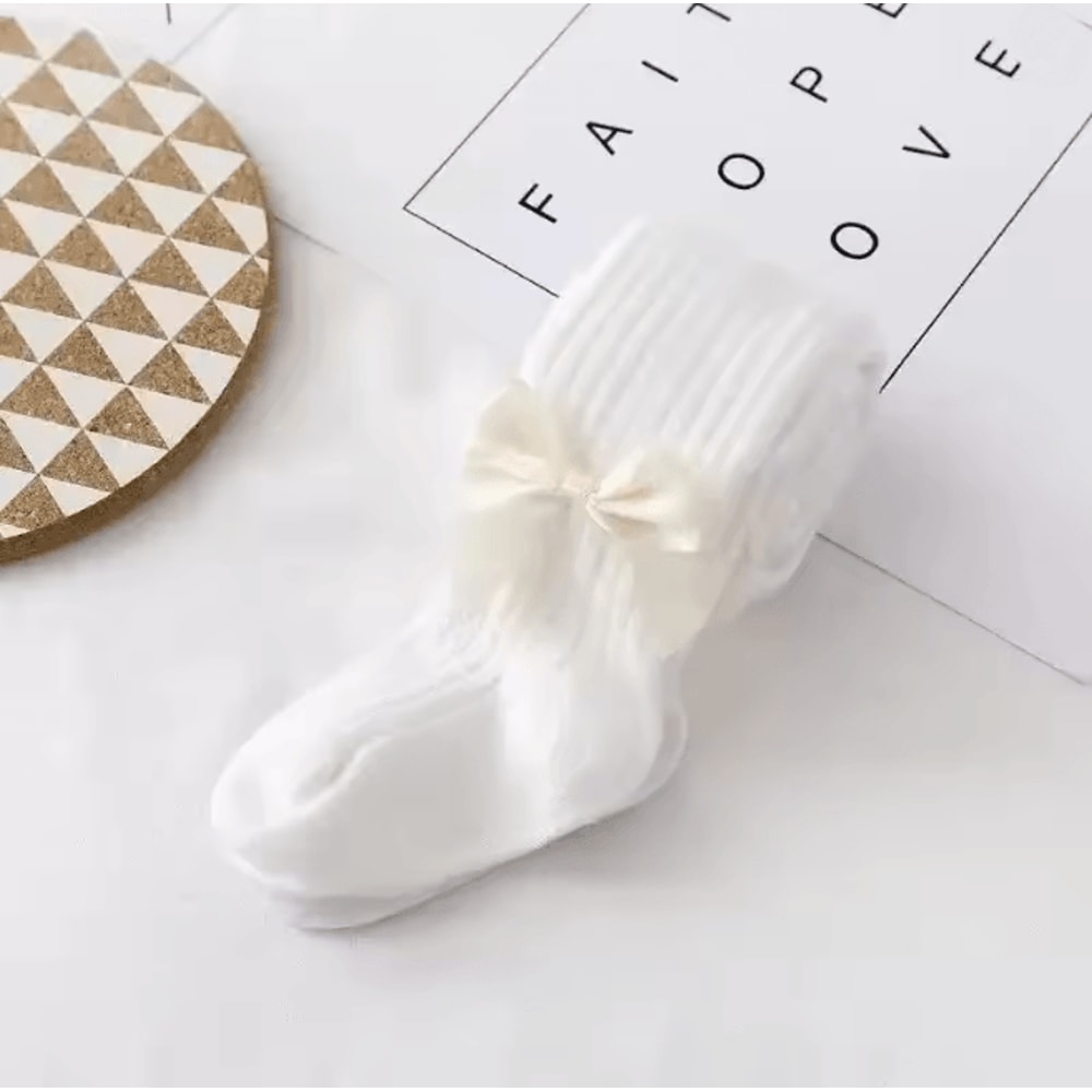 Girls Cotton Bow Tights High Waist Winter Pantyhose For Toddlers And Kids 4