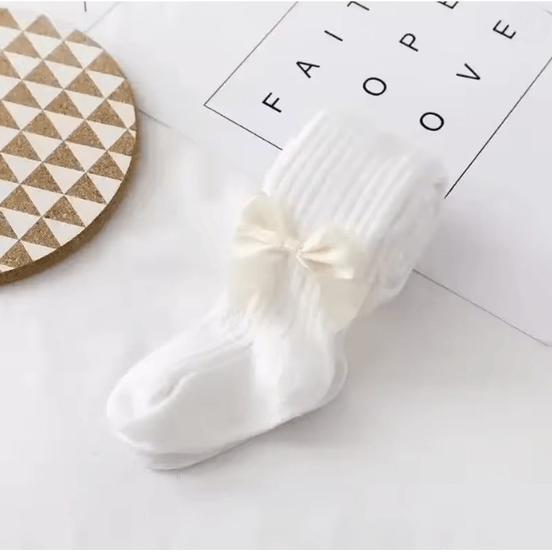 Girls Cotton Bow Tights High Waist Winter Pantyhose For Toddlers And Kids 4