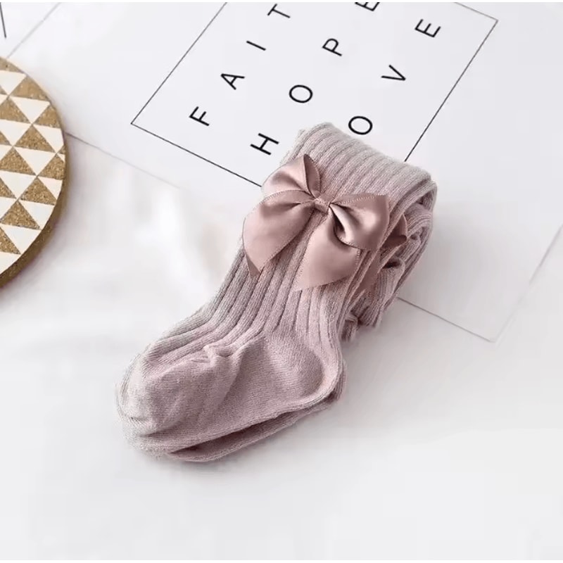 Girls Cotton Bow Tights High Waist Winter Pantyhose For Toddlers And Kids 7