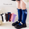 Girls Long Tube Dance Socks Solid Color Princess Student Mid Calf Socks 0