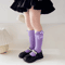 Girls Long Tube Dance Socks Solid Color Princess Student Mid Calf Socks 9
