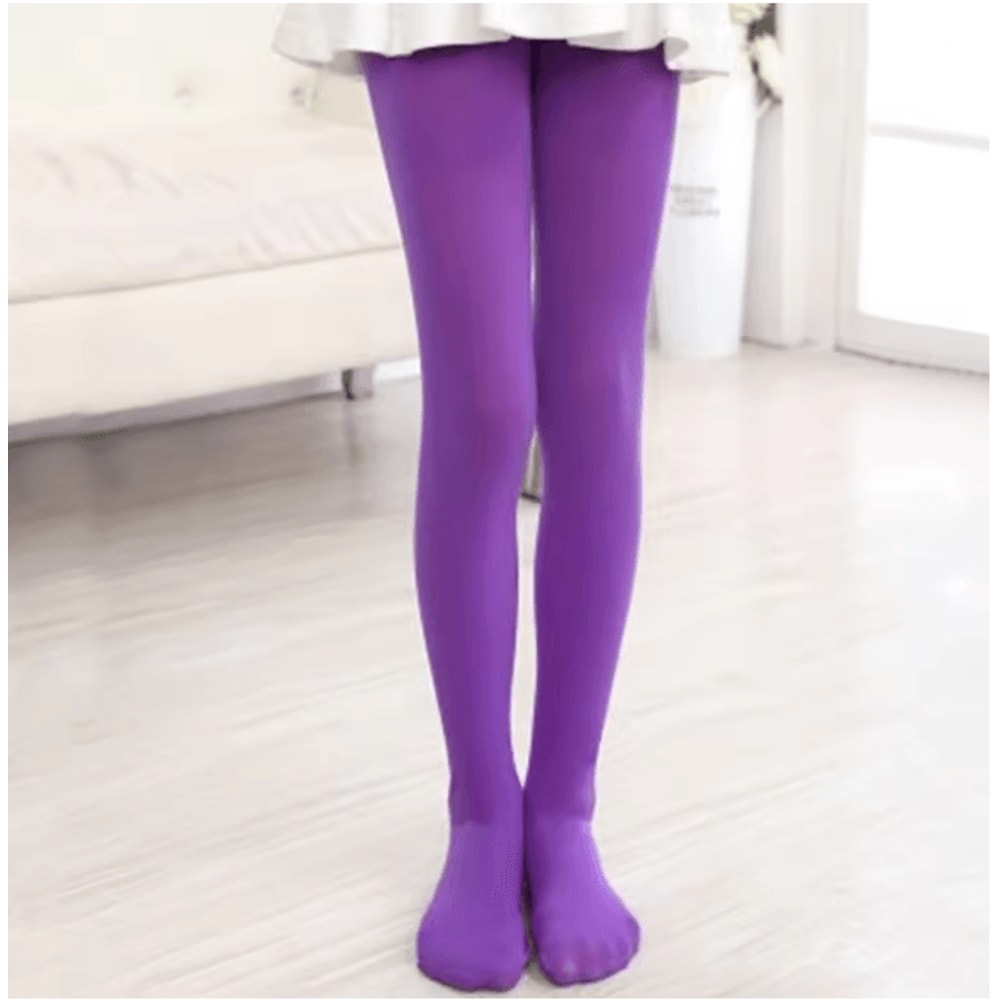 Girls Velvet Ballet Dance Tights Soft Solid Color Kids Pantyhose 10