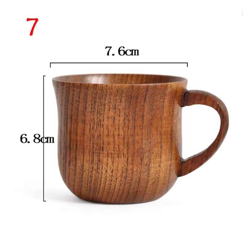 Handmade Wooden Beer Cup Natural Spruce Wood Big Belly Drink Mug 9