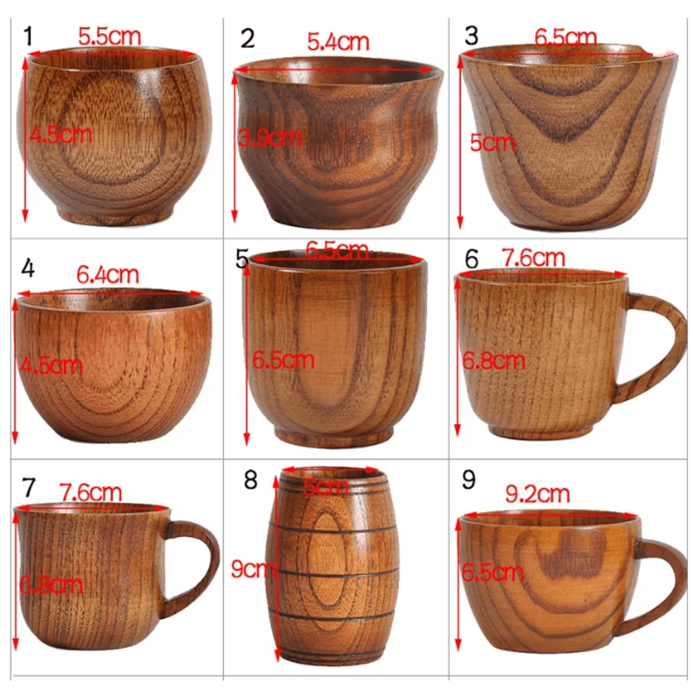Handmade Wooden Beer Cup Natural Spruce Wood Big Belly Drink Mug 2