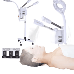 3 in 1 hot and cold facial steamer with ozone and led lamp for deep pore cleaning