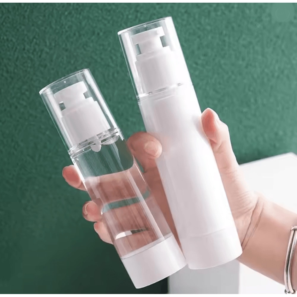 Clear Airless Pump Bottle Travel Size Cosmetic Cream Dispenser 0