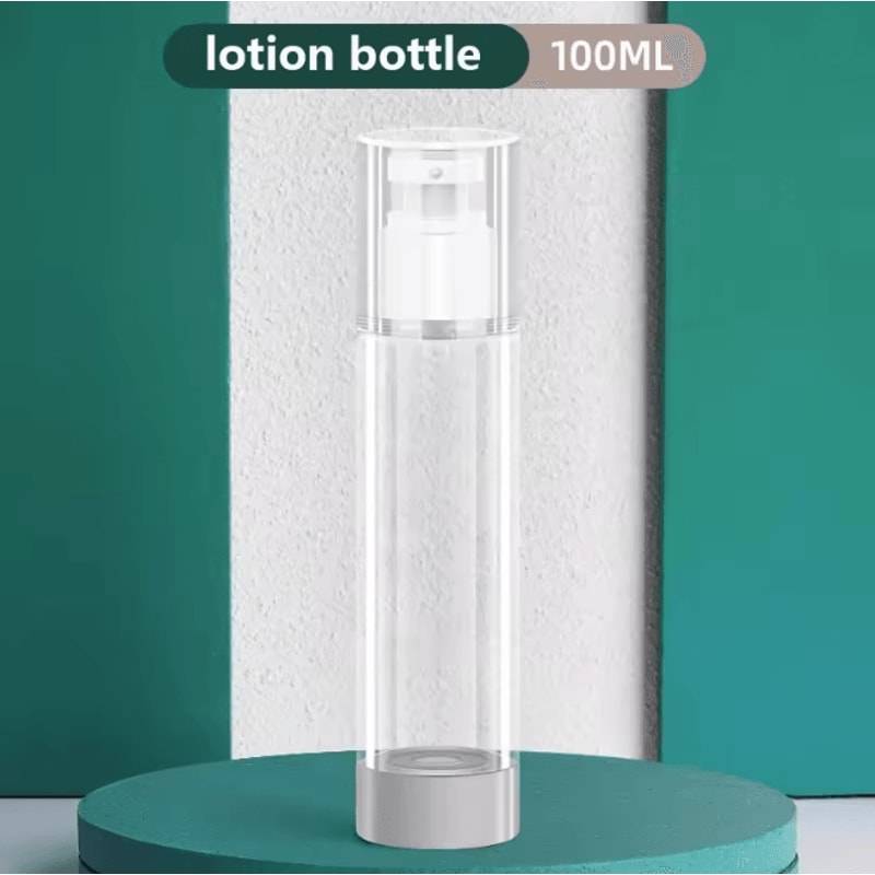 Clear Airless Pump Bottle Travel Size Cosmetic Cream Dispenser 12