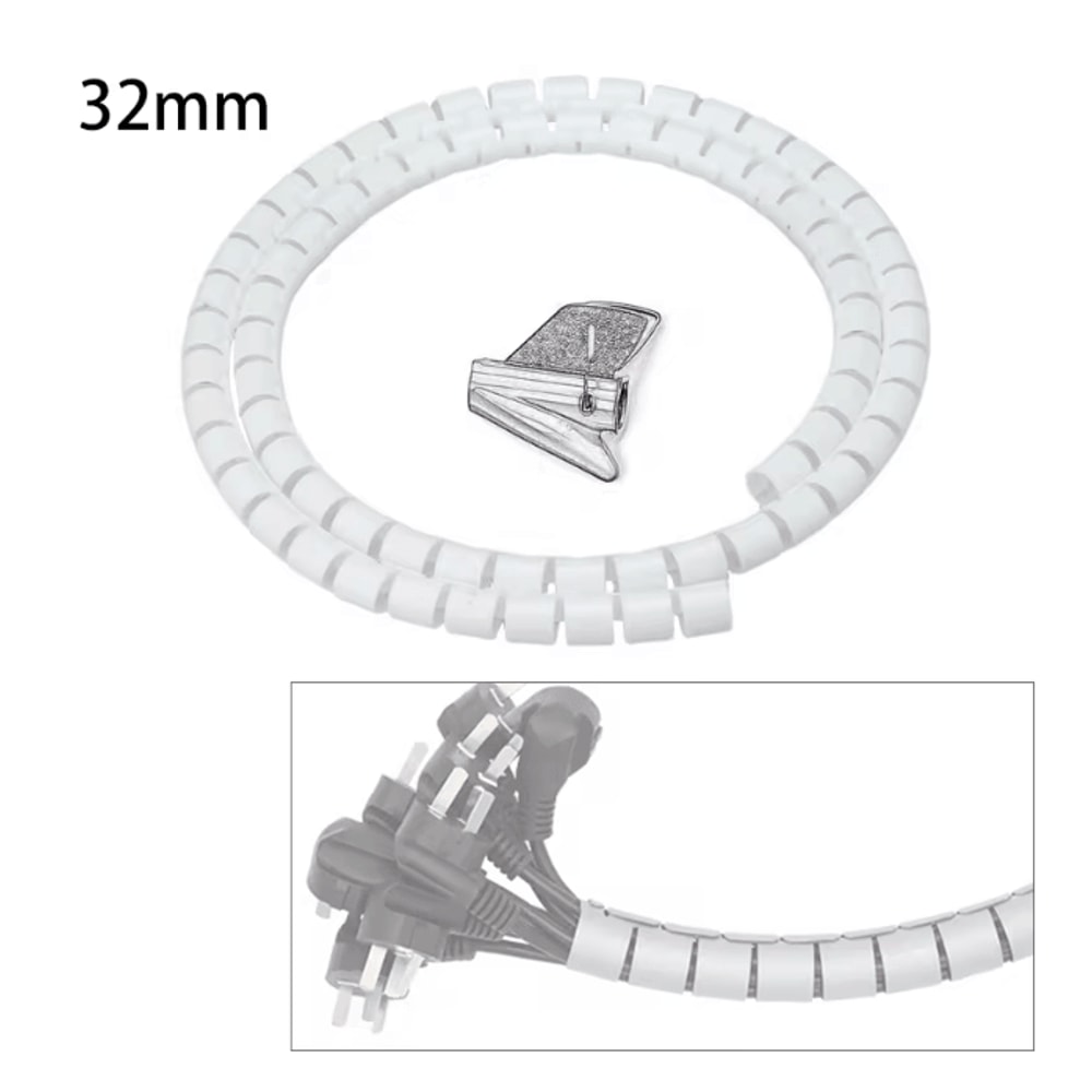 Spiral Cable Protector Wrap 2m Wire Cover And Desk Cord Organizer 8