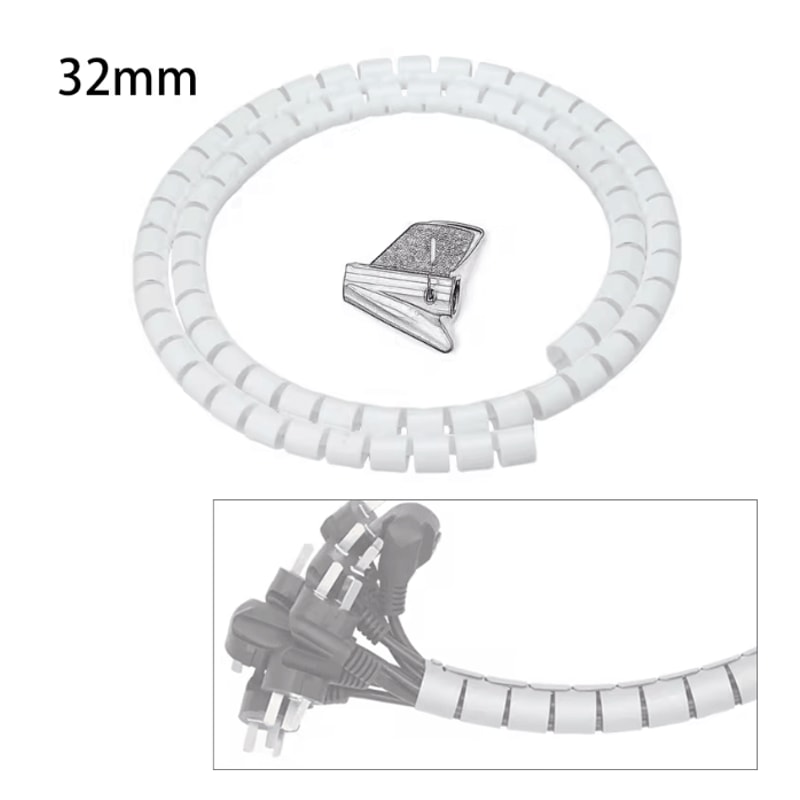 Spiral Cable Protector Wrap 2m Wire Cover And Desk Cord Organizer 8