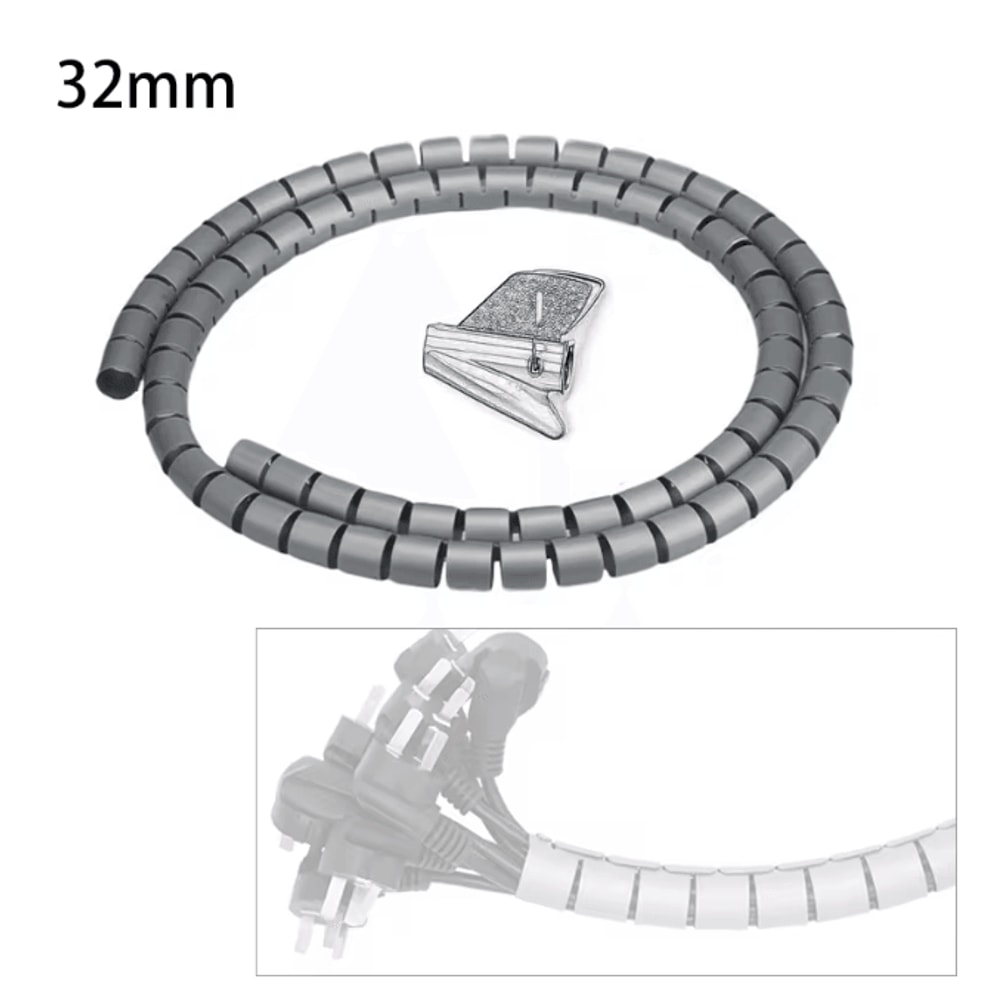 Spiral Cable Protector Wrap 2m Wire Cover And Desk Cord Organizer 9