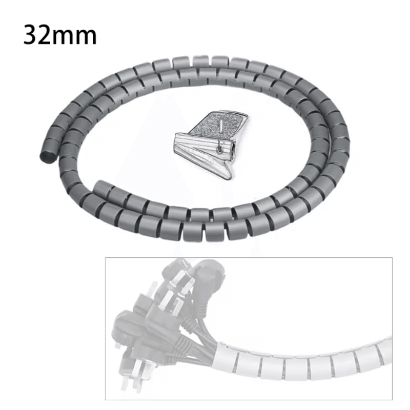 Spiral Cable Protector Wrap 2m Wire Cover And Desk Cord Organizer 9