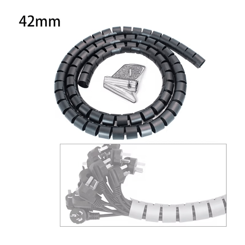 Spiral Cable Protector Wrap 2m Wire Cover And Desk Cord Organizer 10