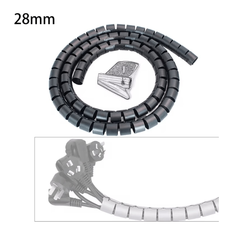 Spiral Cable Protector Wrap 2m Wire Cover And Desk Cord Organizer 4