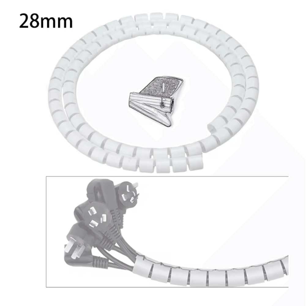 Spiral Cable Protector Wrap 2m Wire Cover And Desk Cord Organizer 5