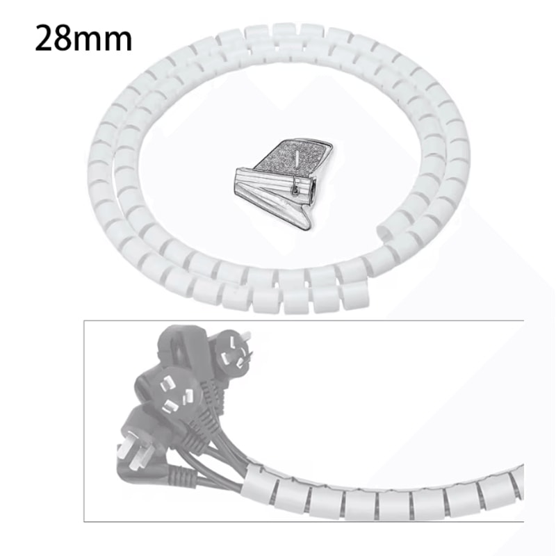 Spiral Cable Protector Wrap 2m Wire Cover And Desk Cord Organizer 5
