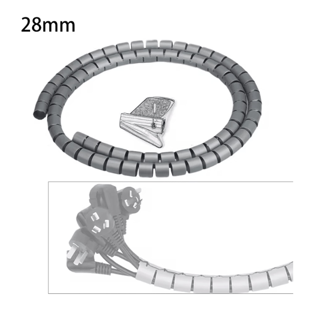 Spiral Cable Protector Wrap 2m Wire Cover And Desk Cord Organizer 6