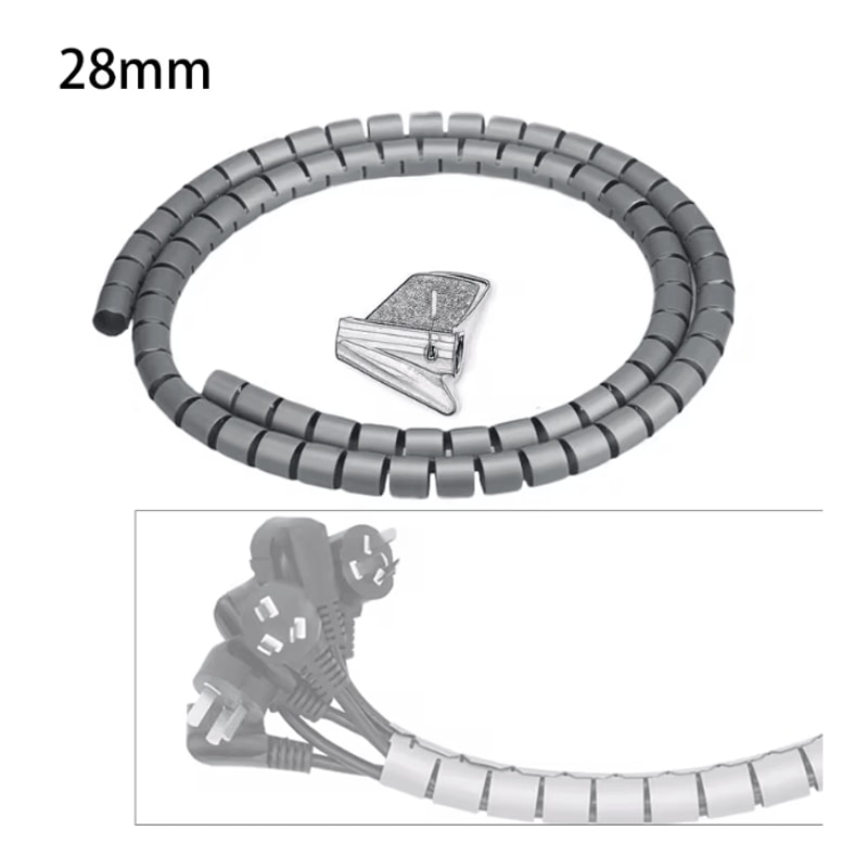 Spiral Cable Protector Wrap 2m Wire Cover And Desk Cord Organizer 6