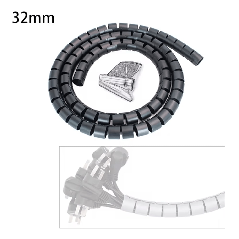Spiral Cable Protector Wrap 2m Wire Cover And Desk Cord Organizer 7