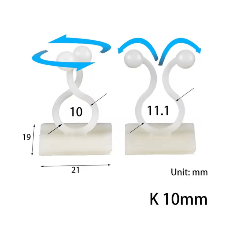 10 Pack USB Cable Organizer Clips Desktop Charger Cord Holders 15