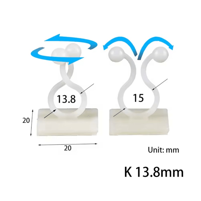 10 Pack USB Cable Organizer Clips Desktop Charger Cord Holders 16