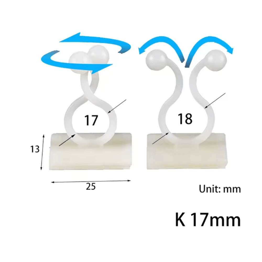 10 Pack USB Cable Organizer Clips Desktop Charger Cord Holders 17