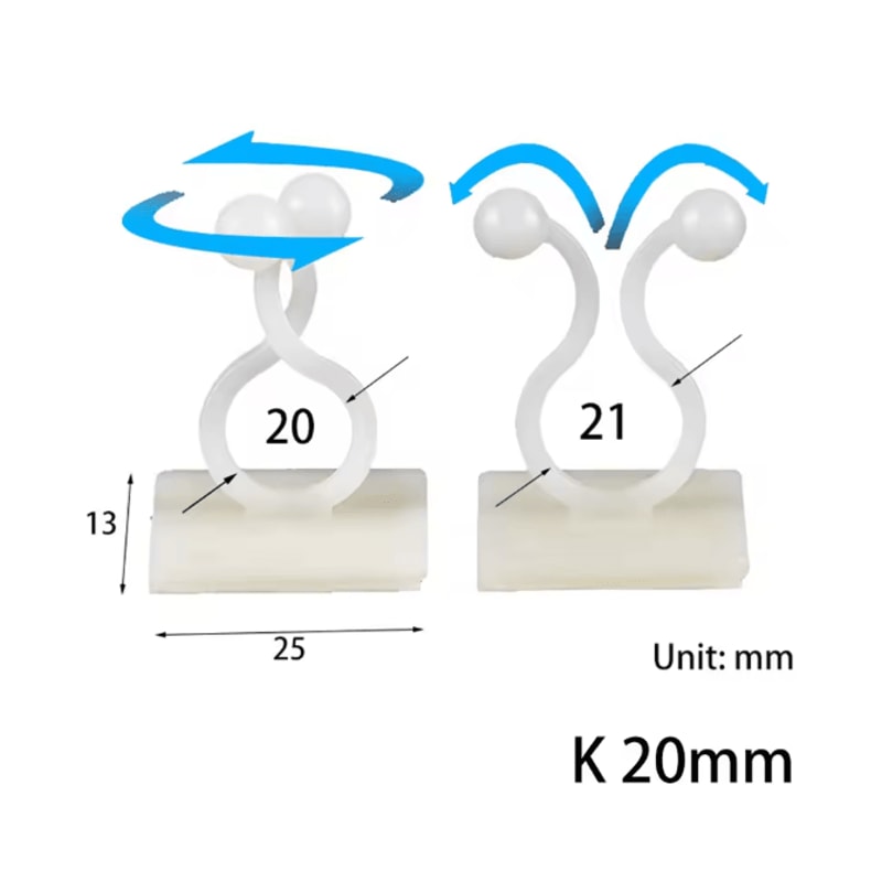 10 Pack USB Cable Organizer Clips Desktop Charger Cord Holders 18