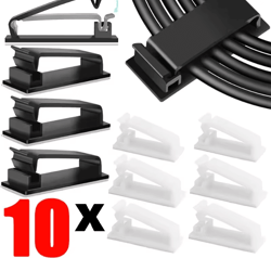 self adhesive cable holder clip desktop wire organizer for pc and usb cords