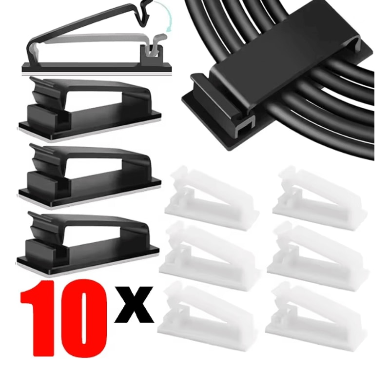 Self Adhesive Cable Holder Clip Desktop Wire Organizer For PC And USB Cords 0